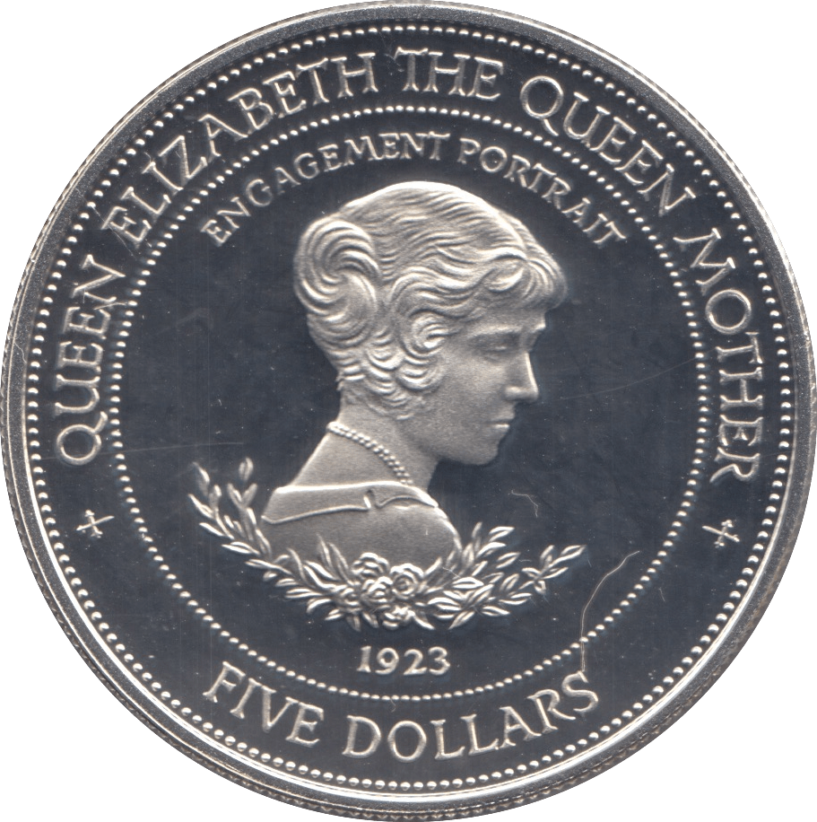 1994 SILVER PROOF QUEEN MOTHER 5 DOLLARS BARBADOS 925 SILVER - SILVER WORLD COINS - Cambridgeshire Coins