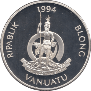 1994 SILVER PROOF QUEEN MOTHER 50 VATU VANUATU .925 SILVER - SILVER WORLD COINS - Cambridgeshire Coins