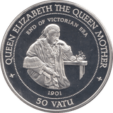 1994 SILVER PROOF QUEEN MOTHER 50 VATU VANUATU .925 SILVER - SILVER WORLD COINS - Cambridgeshire Coins