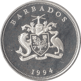 1994 SILVER PROOF QUEEN MOTHER ONE DOLLAR BARBADOS 925 SILVER - SILVER WORLD COINS - Cambridgeshire Coins