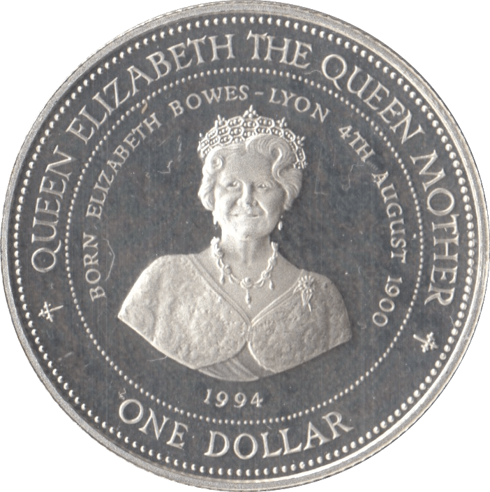1994 SILVER PROOF QUEEN MOTHER ONE DOLLAR BARBADOS 925 SILVER - SILVER WORLD COINS - Cambridgeshire Coins