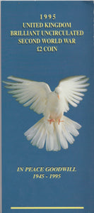 1995 £2 UNCIRCULATED PRESENTATION PACK DOVE OF PEACE - £2 BU PACK - Cambridgeshire Coins
