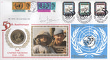1995 £2 UNITED NATIONS COIN COVER SIGNED BY RT. HON. LORD OWEN REF CC19 - coin covers - Cambridgeshire Coins