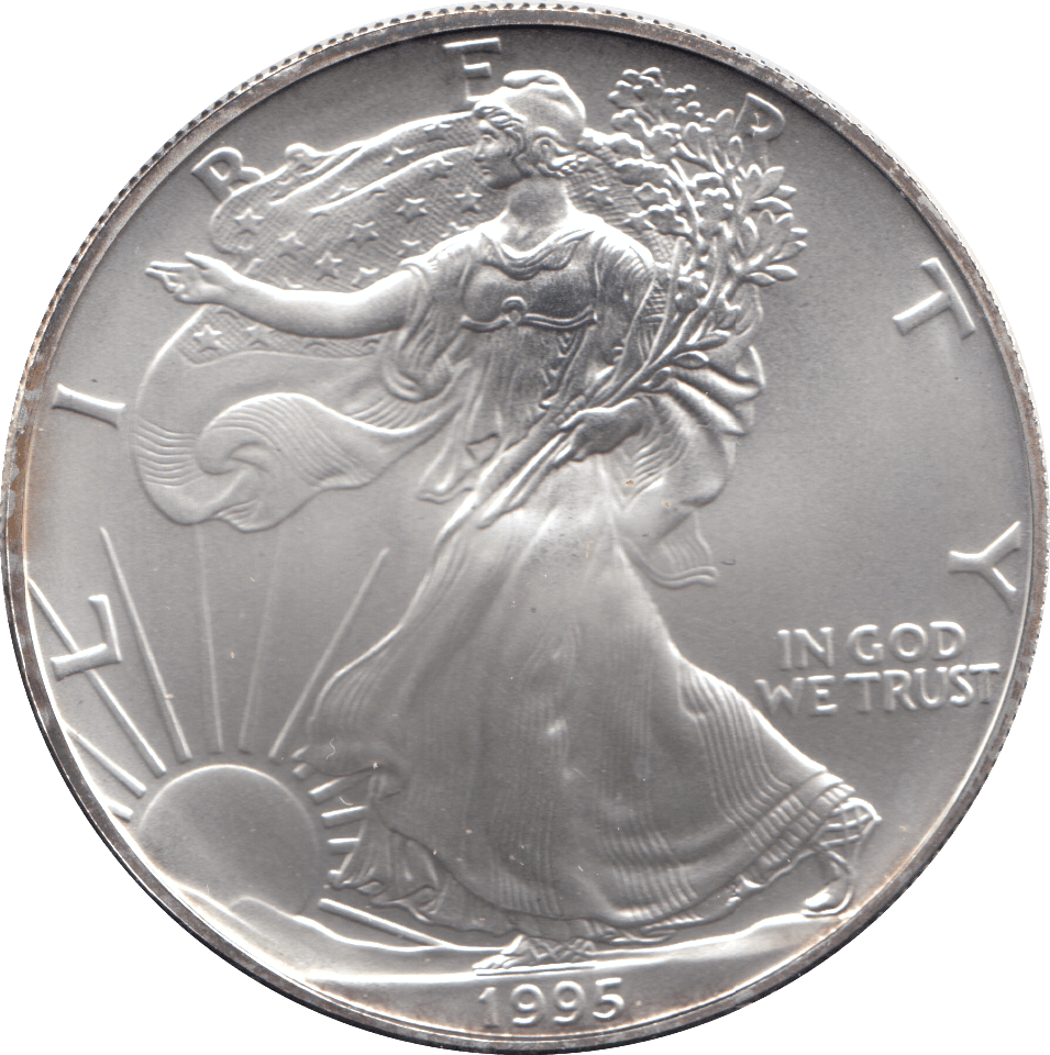 1995 AMERICAN EAGLE SILVER DOLLAR USA - SILVER WORLD COINS - Cambridgeshire Coins