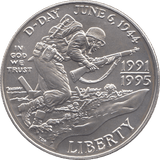 1995 DENVER COMMEMORATIVE DOLLAR D-DAY USA - SILVER WORLD COINS - Cambridgeshire Coins