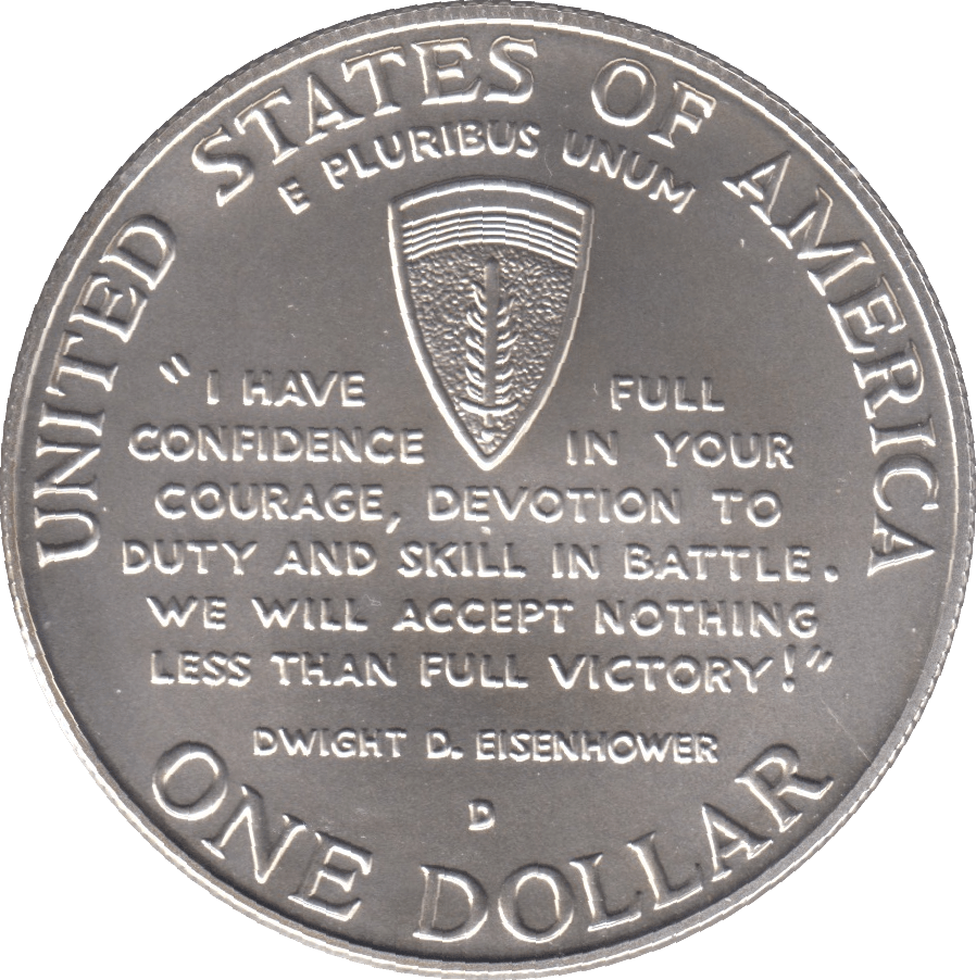 1995 DENVER COMMEMORATIVE DOLLAR D-DAY USA - SILVER WORLD COINS - Cambridgeshire Coins