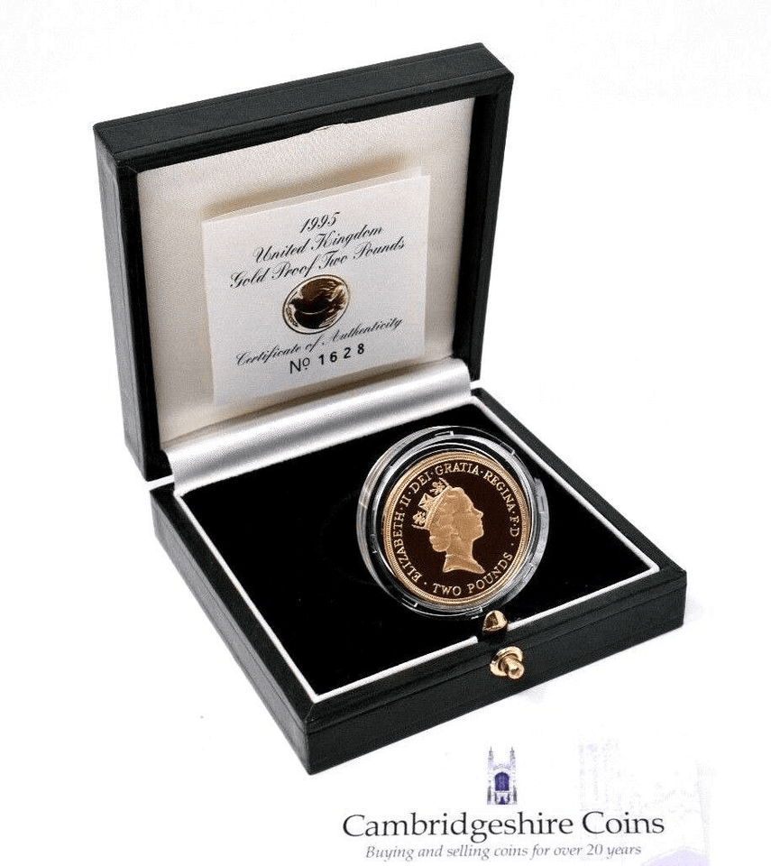 1995 Gold Proof £2 Bank Of England Coin Box COA Bullion Double Sovereign 1628 - Gold Proof £2 - Cambridgeshire Coins