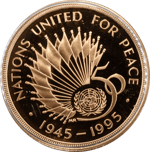1995 Gold Proof £2 United Nations Peace Coin BOX COA Double Sovereign - Gold Proof £2 - Cambridgeshire Coins