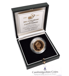 1995 Gold Proof United Nations £2 Coin Royal Mint Two Pound - Gold Proof £2 - Cambridgeshire Coins