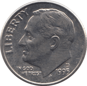 1995 ONE DIME USA - SILVER WORLD COINS - Cambridgeshire Coins