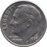 1995 ONE DIME USA - SILVER WORLD COINS - Cambridgeshire Coins