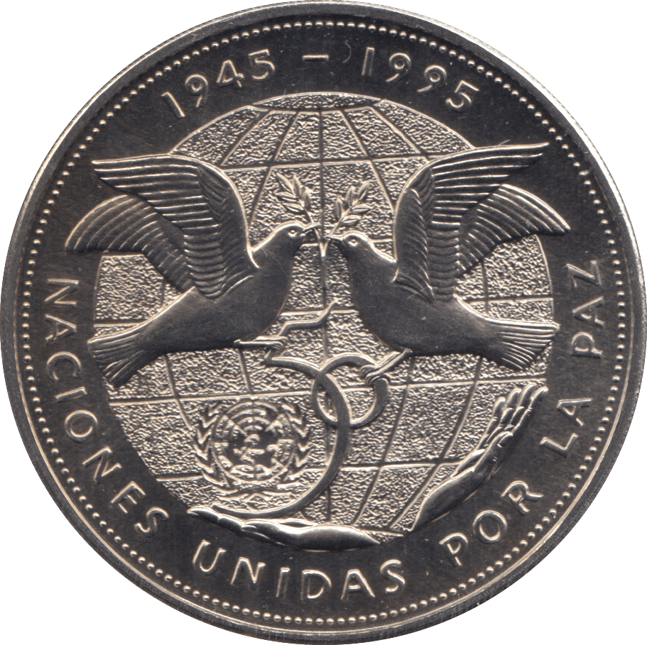 1995 PESO DOMINICAN REPUBLIC - SILVER WORLD COINS - Cambridgeshire Coins