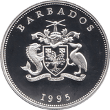 1995 SILVER PROOF 1 DOLLAR BARBADOS 925 SILVER REF C5 - SILVER PROOF COMMEMORATIVE - Cambridgeshire Coins