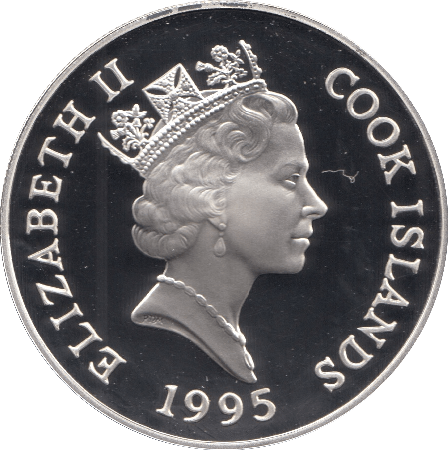 1995 SILVER PROOF 5 DOLLARS COOK ISLANDS 925 SILVER (COA) REF 17 - SILVER PROOF COMMEMORATIVE - Cambridgeshire Coins