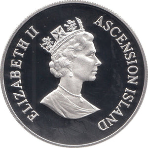 1995 SILVER PROOF 50 PENCE ASCENSION ISLANDS 925 SILVER (COA) REF 20 - SILVER PROOF COMMEMORATIVE - Cambridgeshire Coins