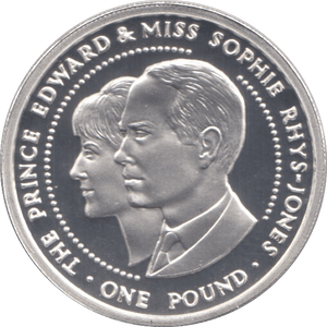 1995 SILVER PROOF EDWARD AND SOPHIE ONE POUND GUERNSEY .925 SILVER - SILVER PROOF COMMEMORATIVE - Cambridgeshire Coins