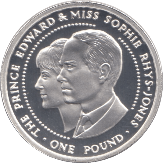 1995 SILVER PROOF EDWARD AND SOPHIE ONE POUND GUERNSEY .925 SILVER - SILVER PROOF COMMEMORATIVE - Cambridgeshire Coins
