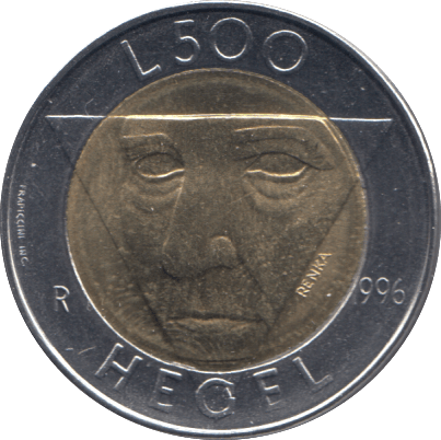 1996 500 LIRE HEGEL REPUBLIC OF SAN MARINO - WORLD COINS - Cambridgeshire Coins