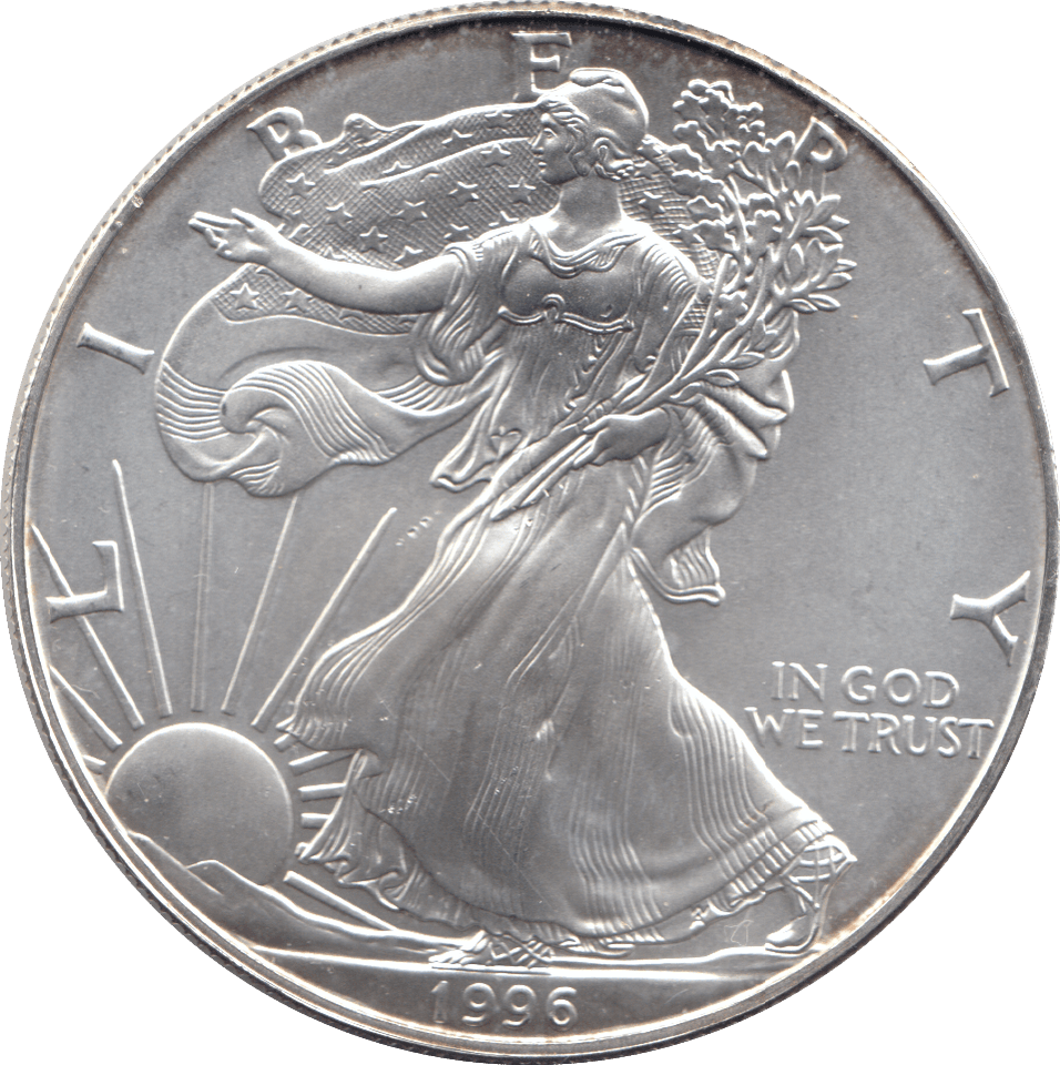 1996 AMERICAN EAGLE SILVER DOLLAR USA - SILVER WORLD COINS - Cambridgeshire Coins
