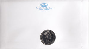 1996 CAT 1 CROWN COIN COVER SIGNED BY JOANNA LUMLEY REF CC19 - coin covers - Cambridgeshire Coins