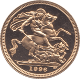 1996 GOLD HALF SOVEREIGN ( PROOF ). - Half Sovereign - Cambridgeshire Coins