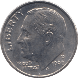1996 ONE DIME USA - SILVER WORLD COINS - Cambridgeshire Coins