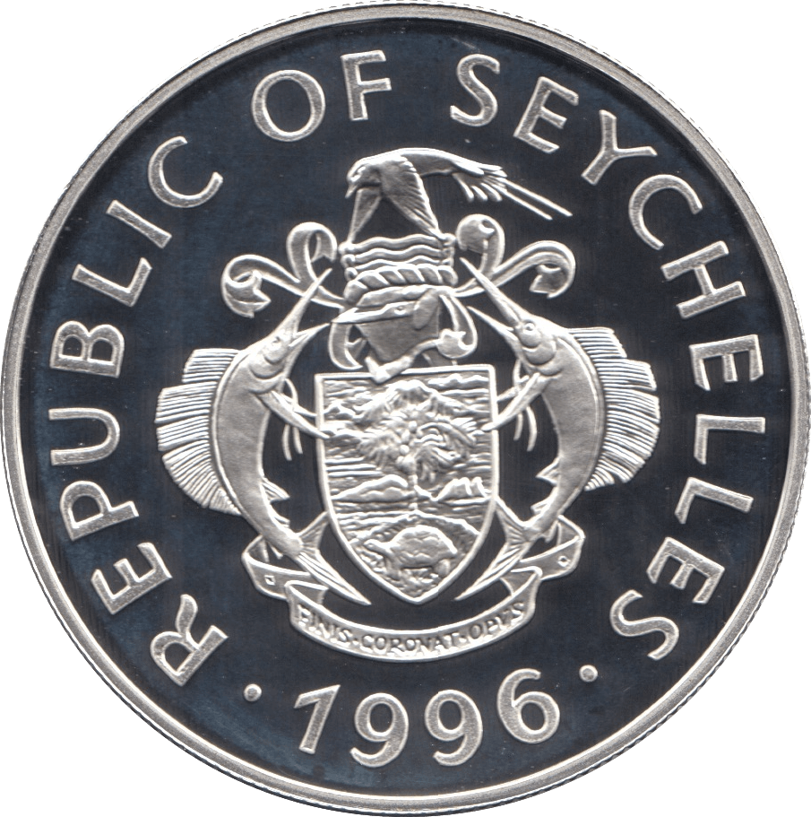 1996 SILVER PROOF 25 RUPEES SEYCHELLES 925 SILVER (COA) REF 15 - SILVER PROOF COMMEMORATIVE - Cambridgeshire Coins