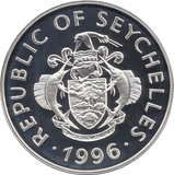 1996 SILVER PROOF 25 RUPEES SEYCHELLES 925 SILVER (COA) REF 15 - SILVER PROOF COMMEMORATIVE - Cambridgeshire Coins