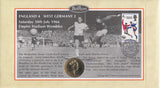 1996 TWO POUND FOOTBALL HEROES WORLD CUP COIN COVER SINGED BY GEOFF HURST REF CC01 - coin covers - Cambridgeshire Coins