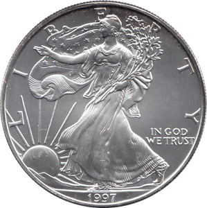 1997 AMERICAN EAGLE SILVER DOLLAR USA - SILVER WORLD COINS - Cambridgeshire Coins