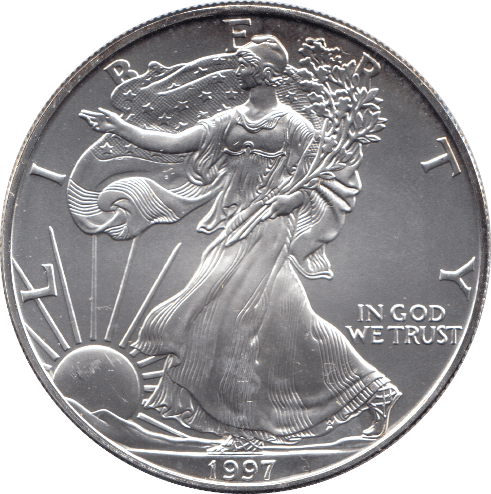 1997 AMERICAN EAGLE SILVER DOLLAR USA - SILVER WORLD COINS - Cambridgeshire Coins