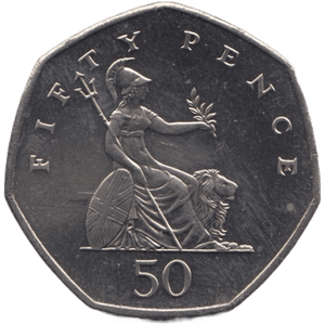 1997 FIFTY PENCE 50P BRILLIANT UNCIRCULATED BRITANNIA BU SMALL - 50p BU - Cambridgeshire Coins