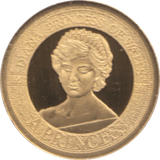1997 GOLD PROOF PORTRAIT OF A PRINCESS DIANA PRINCESS OF WALES A PRINCESS REF 21 A - GOLD COMMEMORATIVE - Cambridgeshire Coins