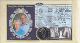 1997 QUEEN ELIZABETH ROYAL WEDDING CROWN COIN COVER SIGNED BY HENRIETTE ABEL SMITH REF CC66 - coin covers - Cambridgeshire Coins