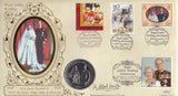 1997 QUEEN ELIZABETH ROYAL WEDDING CROWN COIN COVER SIGNED BY HENRIETTE ABEL SMITH REF CC66 - coin covers - Cambridgeshire Coins