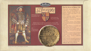 1997 REPRODUCTION HENRY VIII COIN COVER SIGNED BY KEITH MICHELL REF CC59 - coin covers - Cambridgeshire Coins