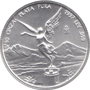 1997 SILVER 1/10 OZ LIBERTAD MEXICO - SILVER WORLD COINS - Cambridgeshire Coins