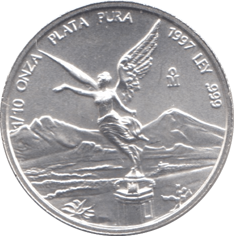 1997 SILVER 1/10 OZ LIBERTAD MEXICO - SILVER WORLD COINS - Cambridgeshire Coins