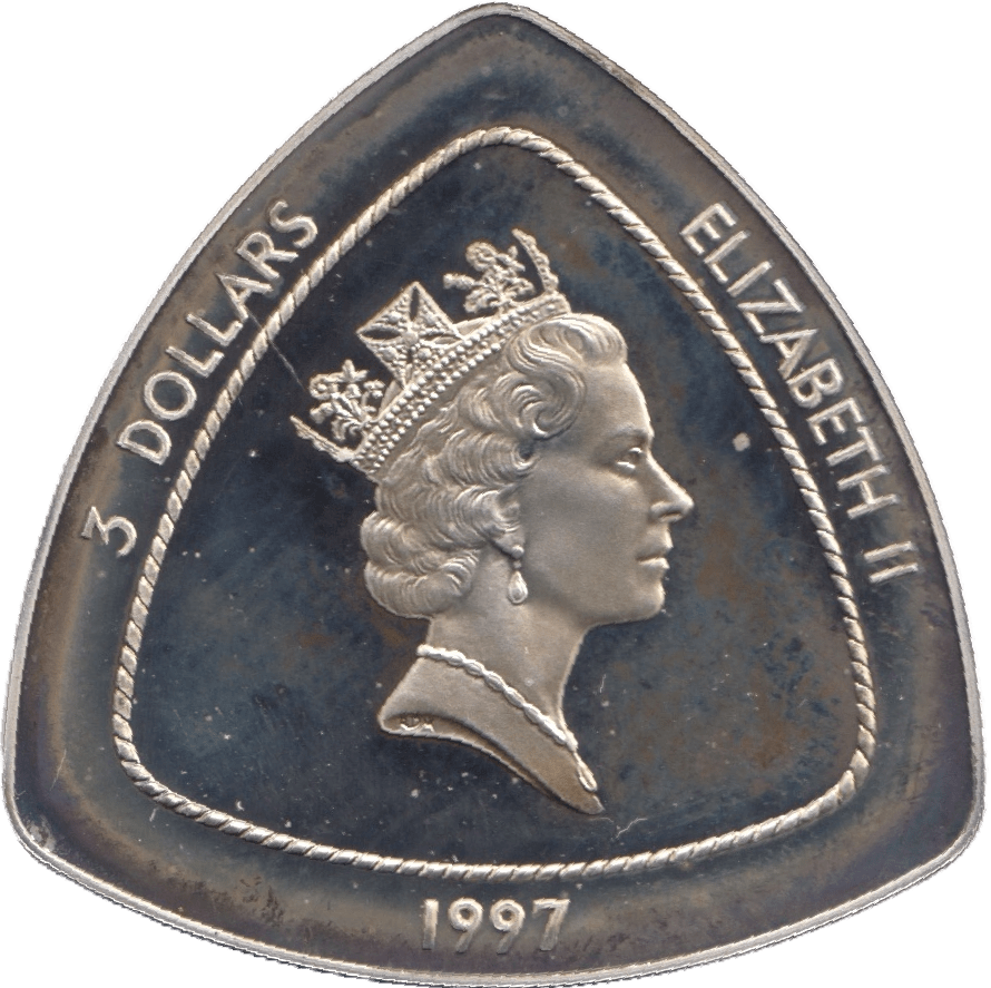 1997 SILVER BERMUDA THREE DOLLARS - SILVER WORLD COINS - Cambridgeshire Coins