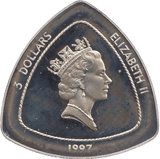 1997 SILVER BERMUDA THREE DOLLARS - SILVER WORLD COINS - Cambridgeshire Coins