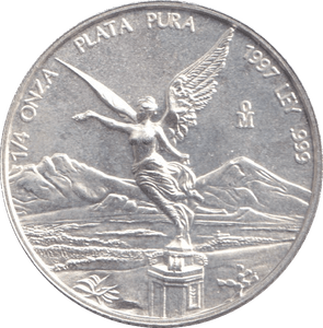 1997 SILVER PROOF 1/4 OUNCE MEXICO - SILVER WORLD COINS - Cambridgeshire Coins
