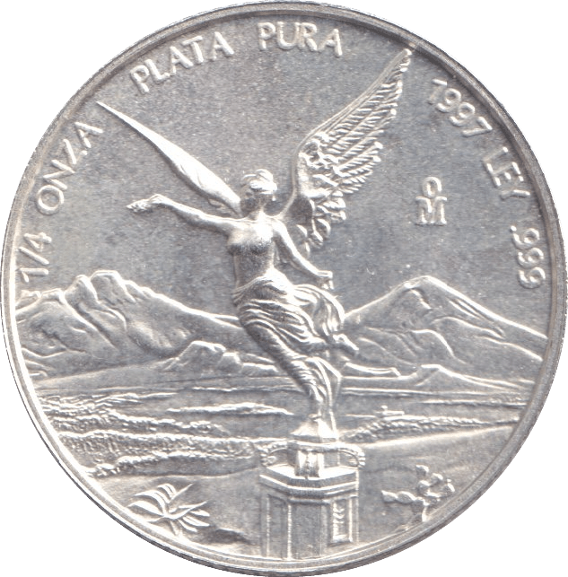 1997 SILVER PROOF 1/4 OUNCE MEXICO - SILVER WORLD COINS - Cambridgeshire Coins
