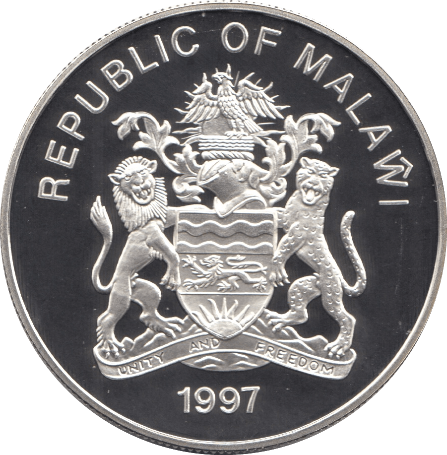 1997 SILVER PROOF 20 KWACHA MALAWI 925 SILVER REF C8 - SILVER PROOF COMMEMORATIVE - Cambridgeshire Coins