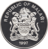 1997 SILVER PROOF 20 KWACHA MALAWI 925 SILVER REF C8 - SILVER PROOF COMMEMORATIVE - Cambridgeshire Coins