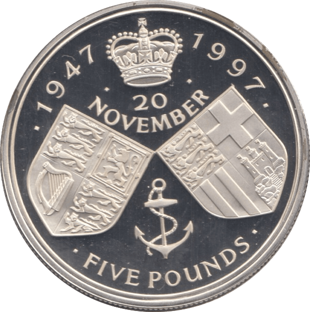 1997 SILVER PROOF 5 POUNDS - WORLD SILVER COINS - Cambridgeshire Coins