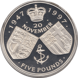 1997 SILVER PROOF 5 POUNDS - WORLD SILVER COINS - Cambridgeshire Coins