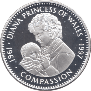 1997 SILVER PROOF DIANA $5 COIN .925 SILVER LIBERIA - SILVER WORLD COINS - Cambridgeshire Coins