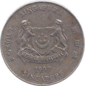 1997 SINGAPORE 20 CENTS - WORLD COINS - Cambridgeshire Coins