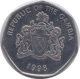 1998 1 DALASI GAMBIA - WORLD COINS - Cambridgeshire Coins