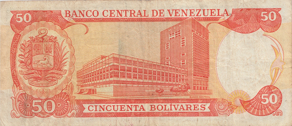 1998 50 BOLIVARES BANKNOTE VENEZUELA REF 1005 - World Banknotes - Cambridgeshire Coins